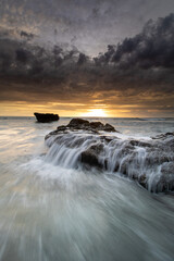 Sunrise over the sea and beautiful cloudscape.