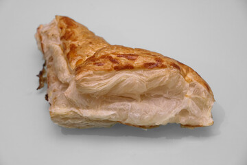 Fresh croissant, Puff pastry snack on white white background
