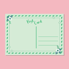 Simple green post card template vector design 