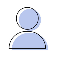 Light blue Outline User avatar flat icon