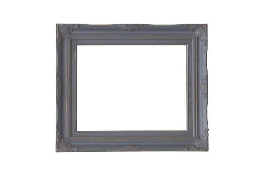 Grey Luxury Vintage Frame Isolated On White Background (with Clipping Path)