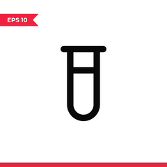 Test tube icon vector. Laboratory sign