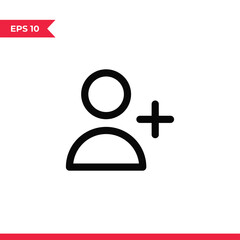 User add icon vector. Avatar sign