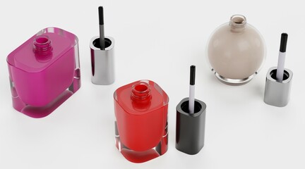 Realistic 3D Render of Nailpolishes