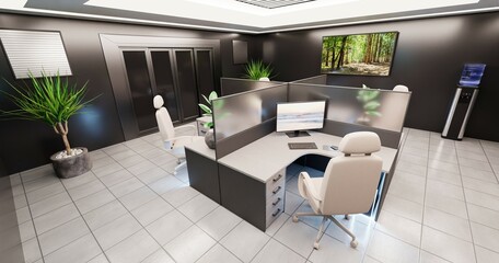 Realistic 3D Render of Office Interior
