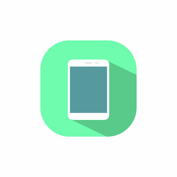 Tab, tablet smartphone icon vector isolated on a square background