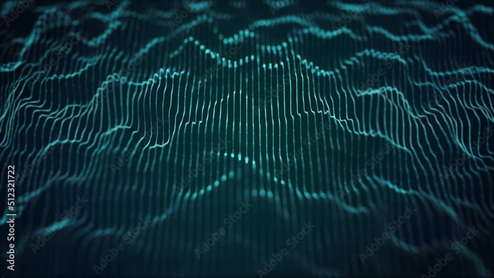 Poster abstract digital flowing lines technology background loop/ 4k animation of an abstract wallpaper bac
