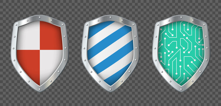 Shields icons collection. Logo isolated on transparent background