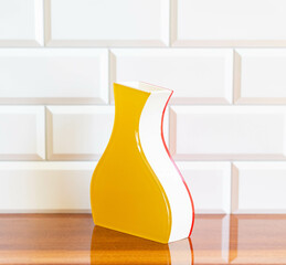 Mid-century modern asymmetrical plexi glass vase