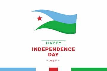 Djibouti Independence Day. Vector Illustration. The illustration is suitable for banners, flyers, stickers, cards, etc.