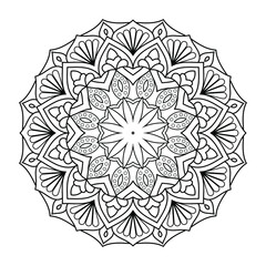 Fototapeta premium Flower Mandala Coloring Page