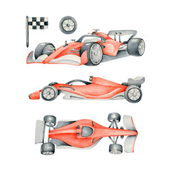 racing car on a white background