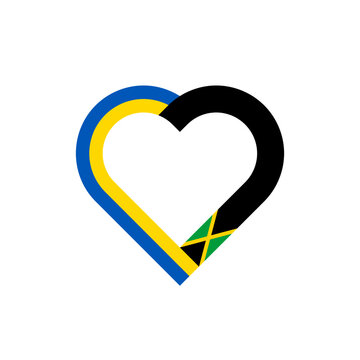 recommend clip art: unity concept. heart ribbon icon of ukraine and jamaica flags. vector illustration isolated on white background