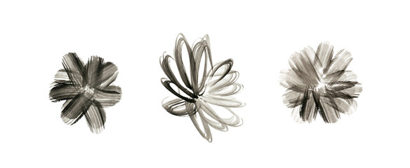 Sketched Brush Flowers