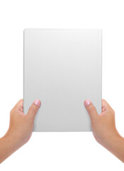 A man holding an folder isolated over white