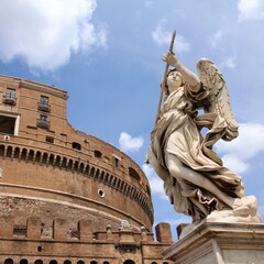 Rome Castle and Angel sculpture