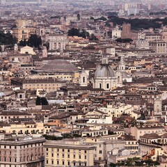 Fototapeta na wymiar Rome city, Italy. Aerial city view.