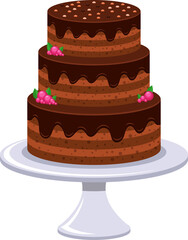 Birthday cake clipart design illustration