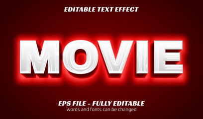 glowing movie editable text effect. modern design template