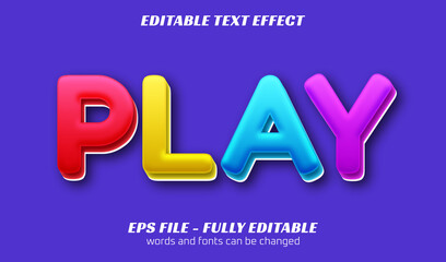 colorful editable text effect. kids playful theme