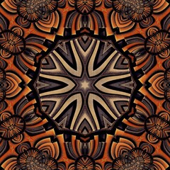 pattern and creative design in metallic gold bronze orange and shades of brown inspired shelves of antique books