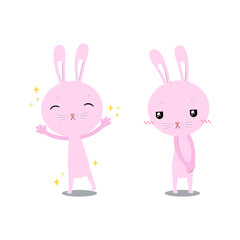 Obraz na płótnie Canvas Rabbit pink Perfect and Shy