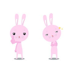 Obraz na płótnie Canvas Rabbit pink Smart and Verygood