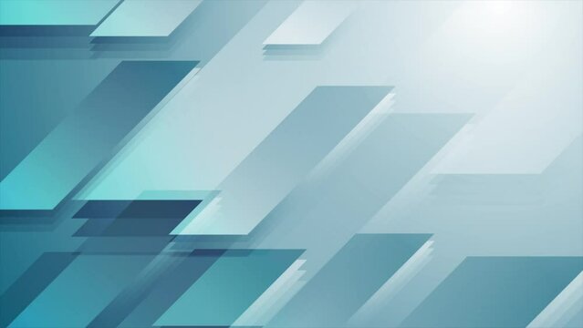 Bright blue shiny geometric tech abstract background. Seamless looping motion design. Video animation Ultra HD 4K 3840x2160