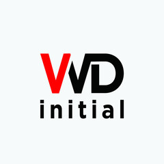 w d initial logo design vector