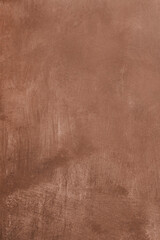Rough Painted Textured Surface. Dark Beige and Brown Concete Backgroud. Close up. Wall with Visible Irregular Brush Marks.