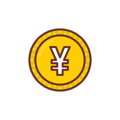 Yen Coin icon in vector. Logotype