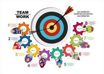 Fototapeta premium Flat design illustration concepts for business analysis and planning, consulting, team work, project management, financial report and strategy . Concepts web banner and printed materials.