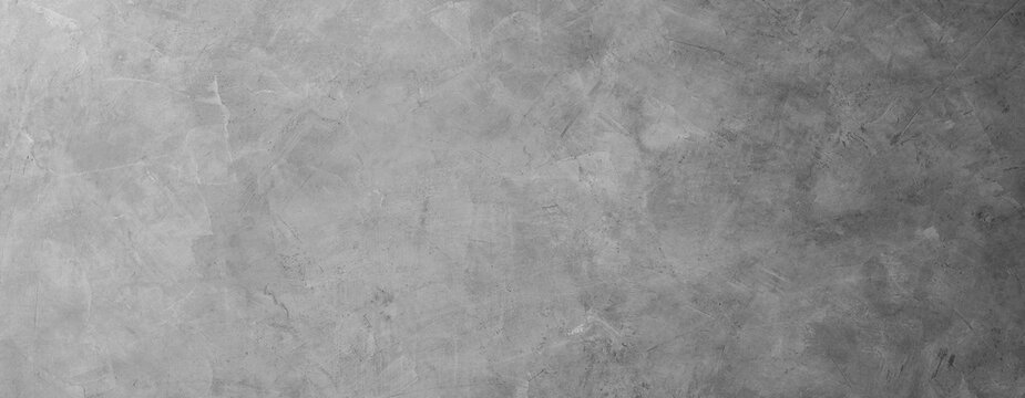 Gray cement wall texture room interior studio background well editing text present on free space rough backdrop banner