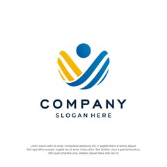 community logo human concept premium vector