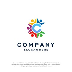 community logo initial c premium vector