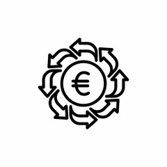 Euro Transfer icon in vector. Logotype
