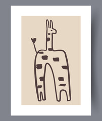 Eccentric modern artworks for print for interior design. Printable abstract art wall decorations. Simple creative artwork bundle. Vector illustration. 