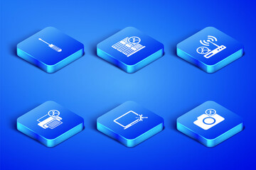 Set Photo camera service, Screwdriver, Laptop, Printer, Database server and Router wi-fi icon. Vector