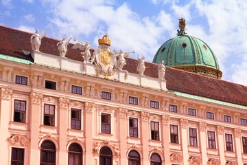 Hofburg, Vienna. Vintage filtered style color retro photo tone. Vienna landmarks.