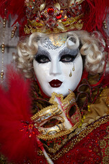 Traditional Venetian mask at Carnival 2017, Venice, Italy
