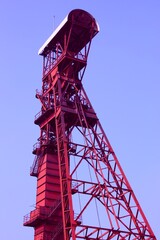 Coal mine in Huckelhoven, Germany. Vintage filtered style color retro photo tone.