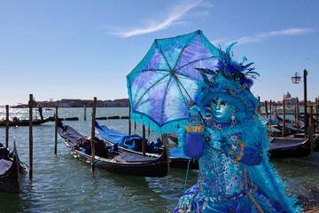 Traditional Venetian mask at Carnival 2017, Venice, Italy