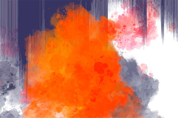 Blue-orange watercolor background on a white canvas, minimalist, graphic