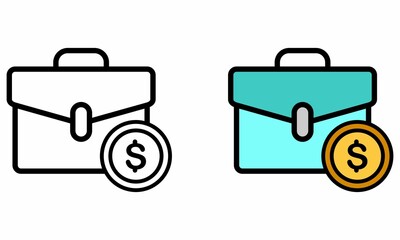 Illustration Vector Graphic of Bag, coin, dollar Icon