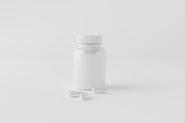Glossy Plastic Capsules Bottle Mockup
