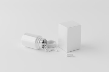 Glossy Plastic Capsules Bottle Mockup