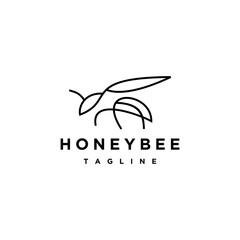 Honey bee logo design icon template