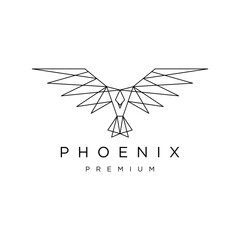 Phoenix geometric logo design icon template