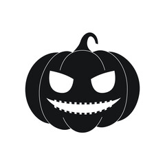 Halloween pumpkin black icon isolated on white