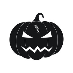 Halloween pumpkin black icon isolated on white